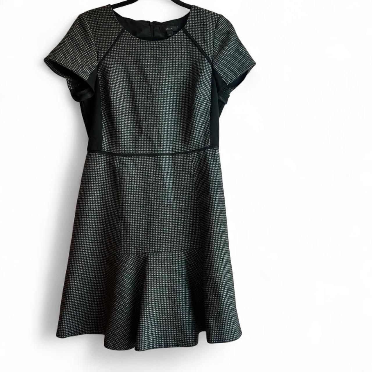 J Crew Black And Grey Checkered Dress